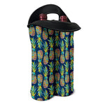 Colorful Pineapple Pattern Print Double Neoprene Wine Tote