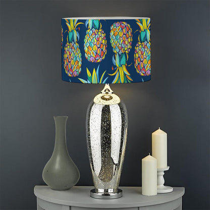 Colorful Pineapple Pattern Print Drum Lamp Shade