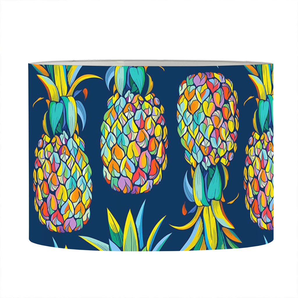 Colorful Pineapple Pattern Print Drum Lamp Shade