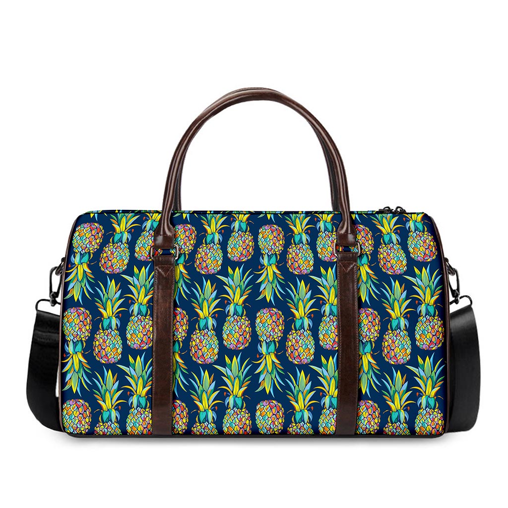 Colorful Pineapple Pattern Print Duffle Bag