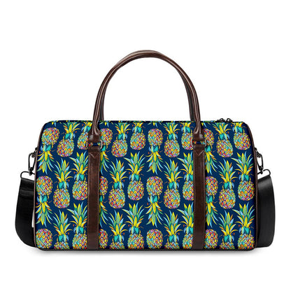 Colorful Pineapple Pattern Print Duffle Bag