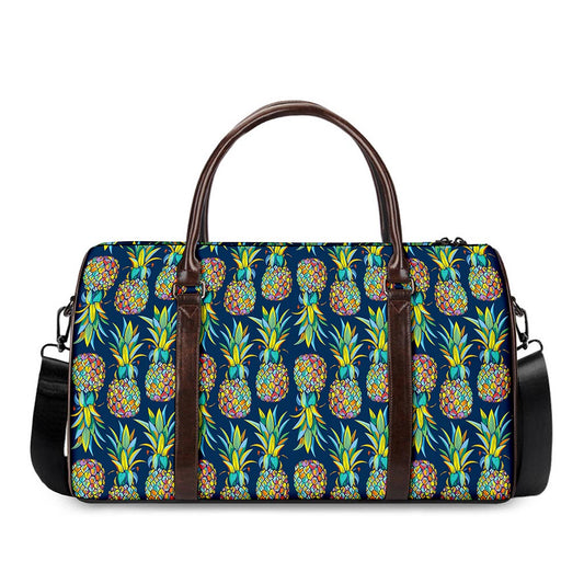 Colorful Pineapple Pattern Print Duffle Bag