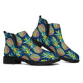 Colorful Pineapple Pattern Print Flat Ankle Boots