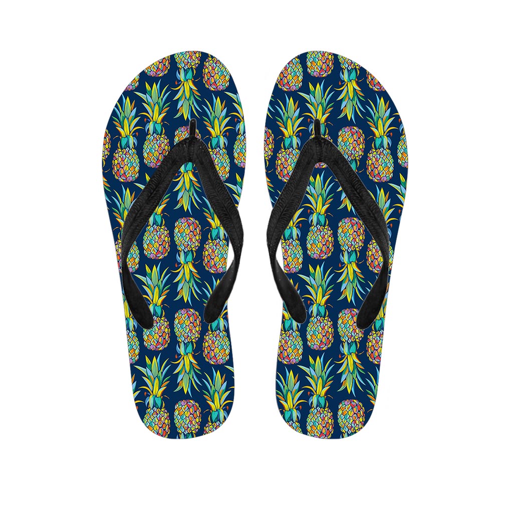 Colorful Pineapple Pattern Print Flip Flops