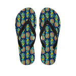 Colorful Pineapple Pattern Print Flip Flops