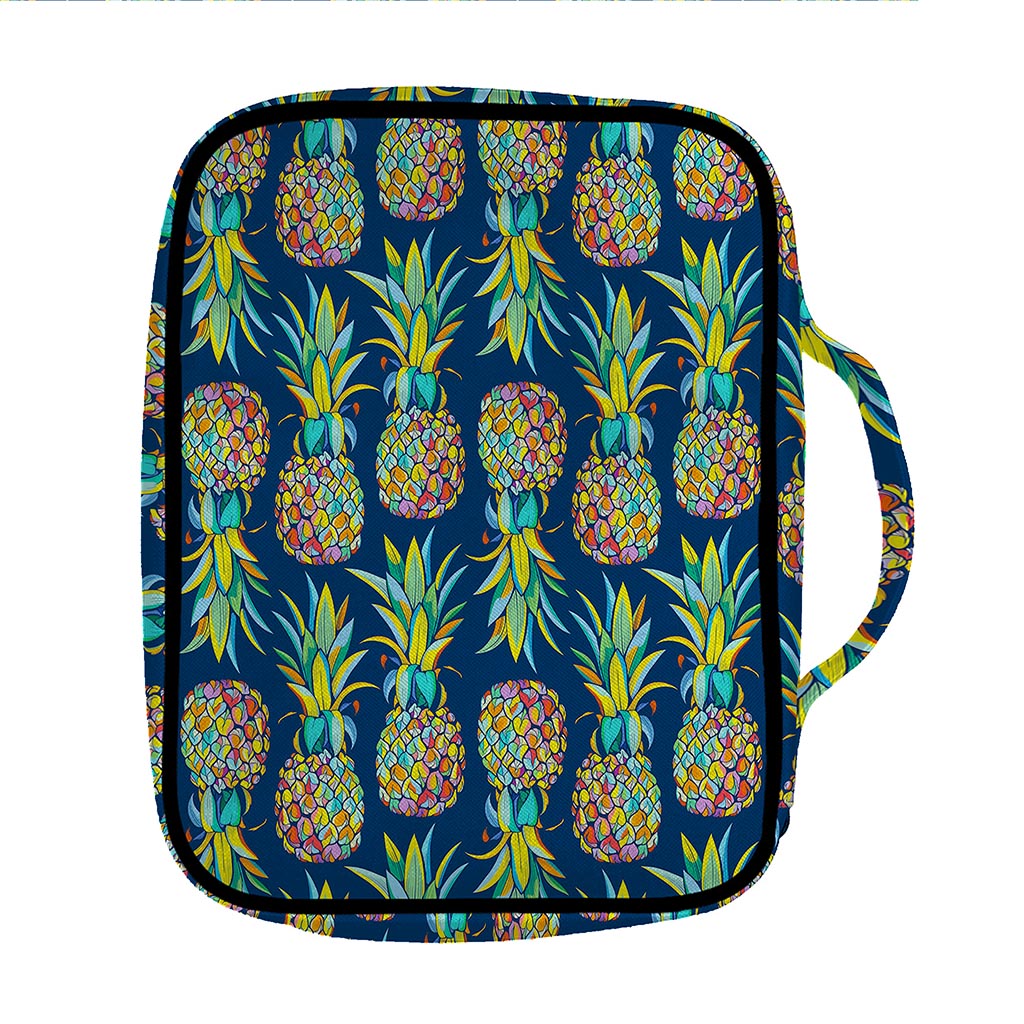 Colorful Pineapple Pattern Print Front Pocket Bible Bag