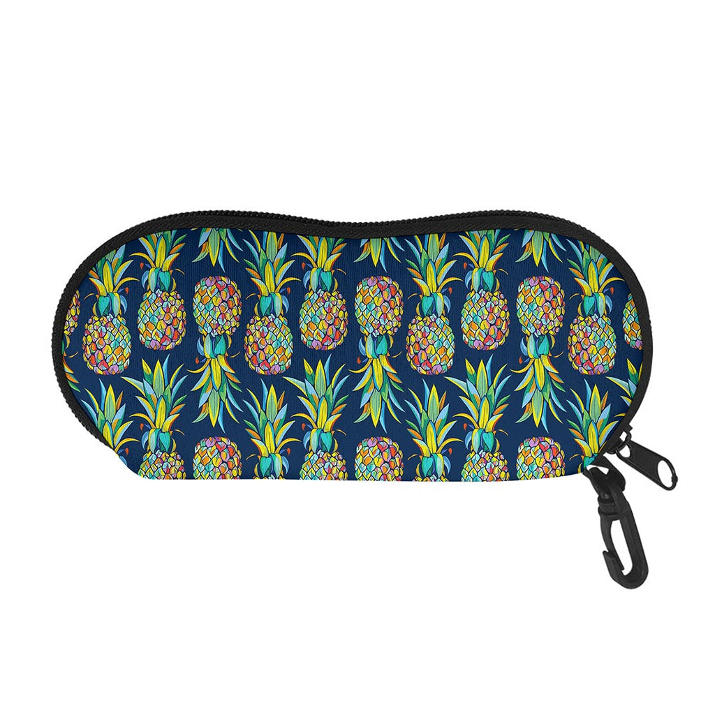 Colorful Pineapple Pattern Print Glasses Case