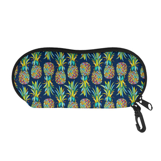 Colorful Pineapple Pattern Print Glasses Case