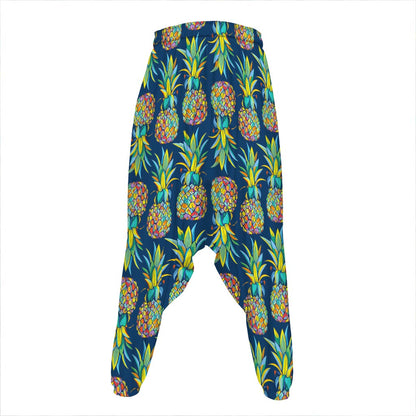 Colorful Pineapple Pattern Print Hammer Pants