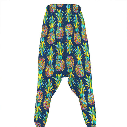Colorful Pineapple Pattern Print Hammer Pants