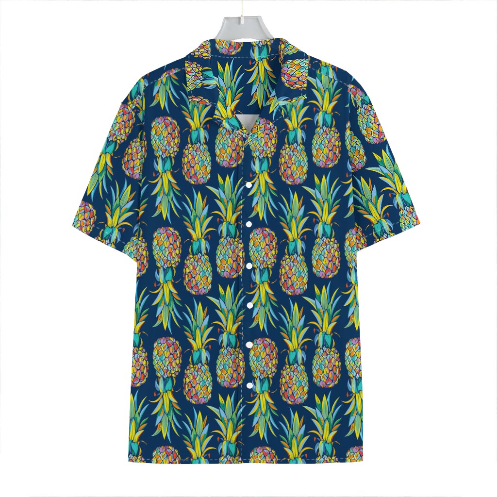 Colorful Pineapple Pattern Print Hawaiian Shirt