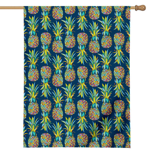 Colorful Pineapple Pattern Print House Flag