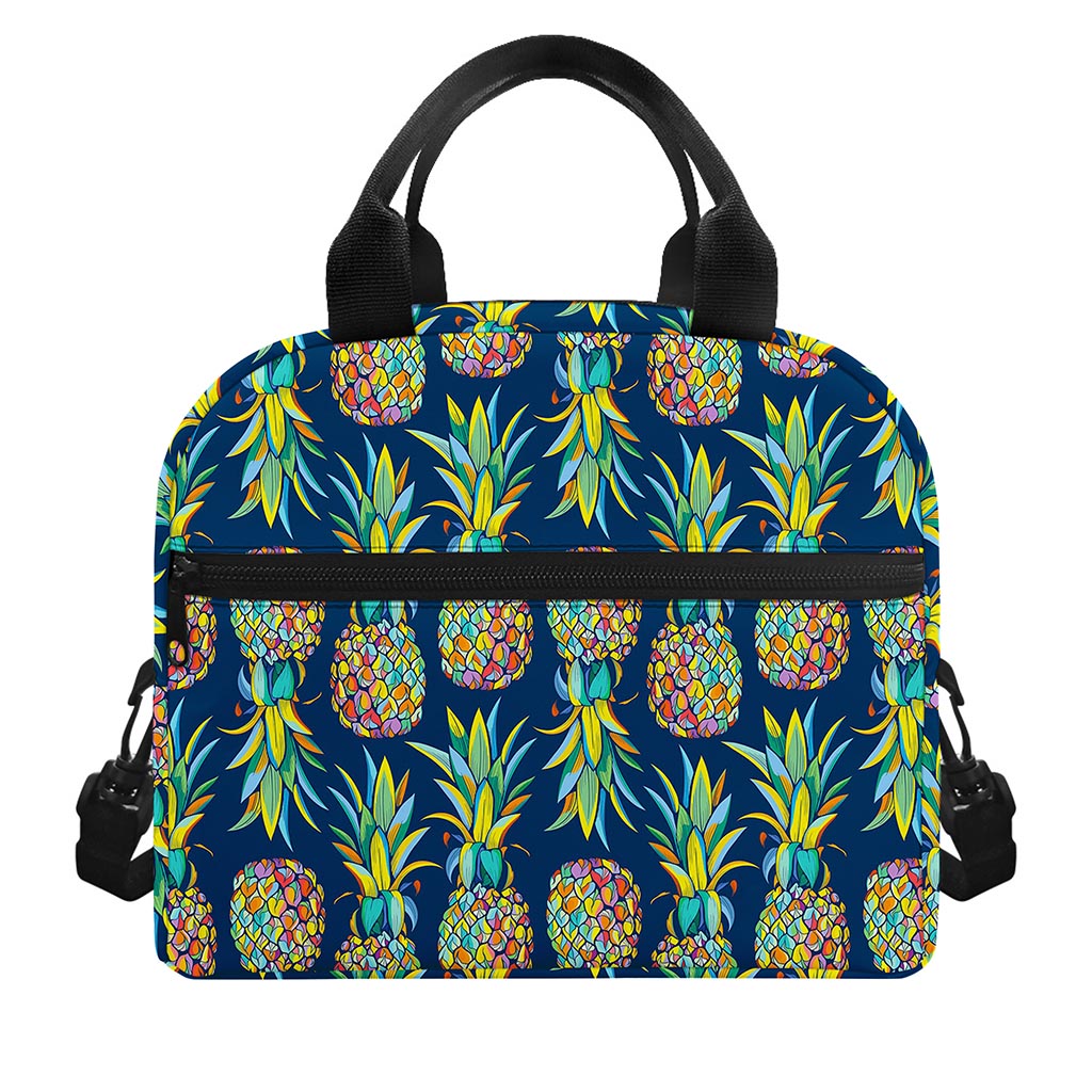 Colorful Pineapple Pattern Print Insulated Lunch Bag