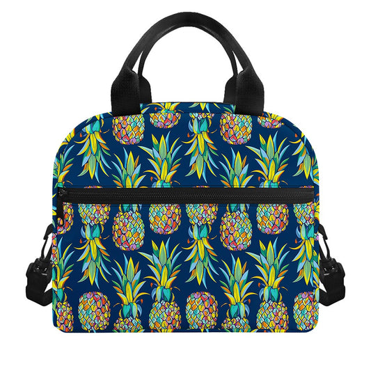 Colorful Pineapple Pattern Print Insulated Lunch Bag