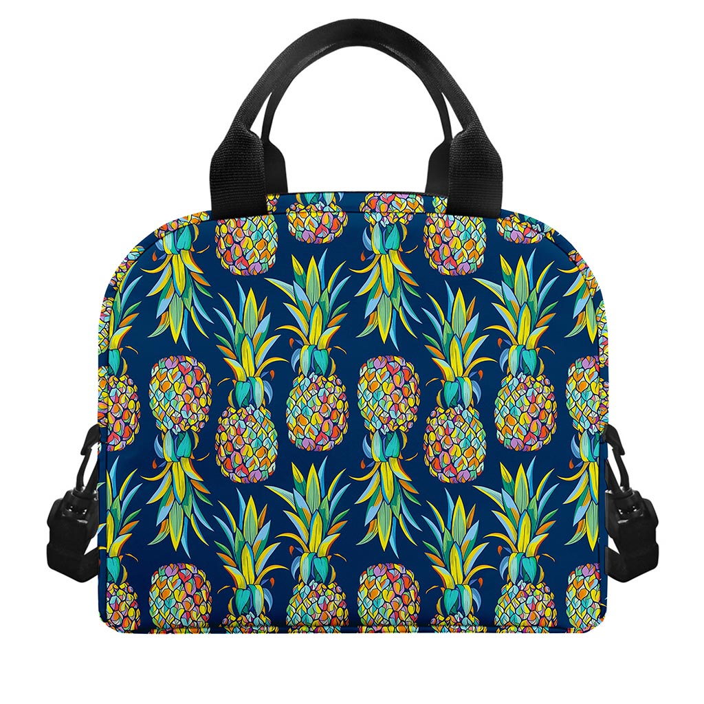 Colorful Pineapple Pattern Print Insulated Lunch Bag