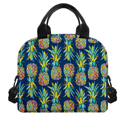 Colorful Pineapple Pattern Print Insulated Lunch Bag