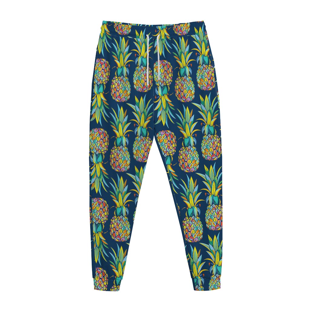 Colorful Pineapple Pattern Print Jogger Pants