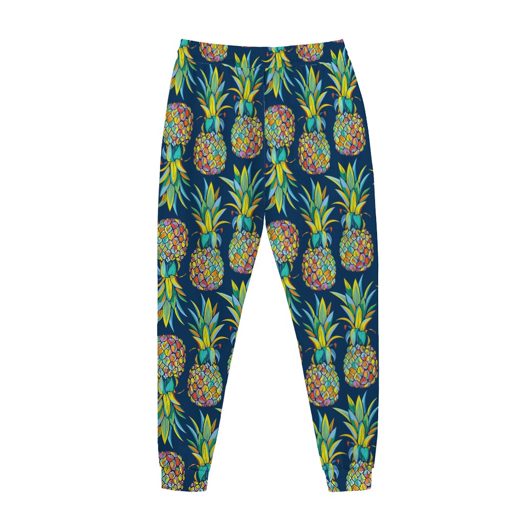Colorful Pineapple Pattern Print Jogger Pants