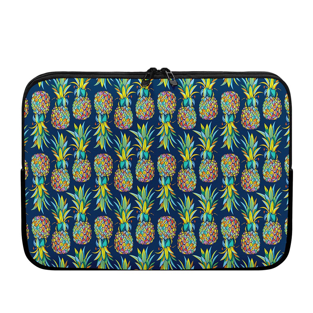 Colorful Pineapple Pattern Print Laptop Sleeve