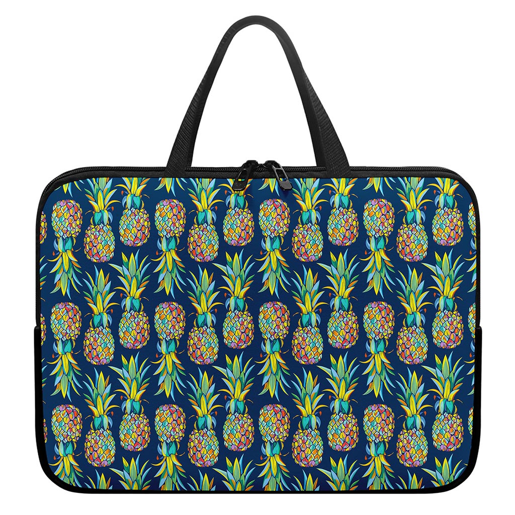 Colorful Pineapple Pattern Print Laptop Sleeve With Handle