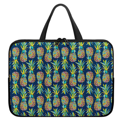 Colorful Pineapple Pattern Print Laptop Sleeve With Handle