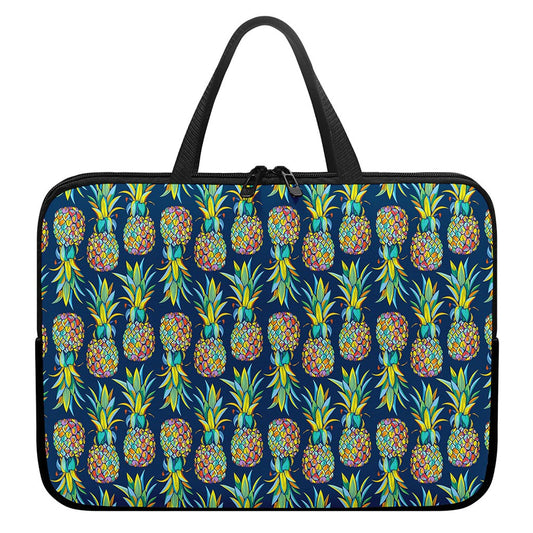 Colorful Pineapple Pattern Print Laptop Sleeve With Handle