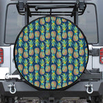 Colorful Pineapple Pattern Print Leather Spare Tire Cover