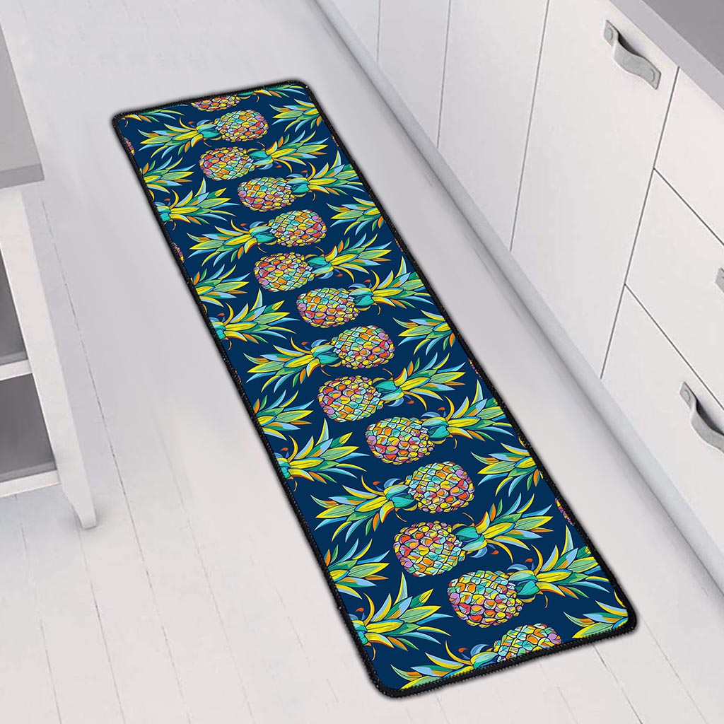 Colorful Pineapple Pattern Print Long Kitchen Mat