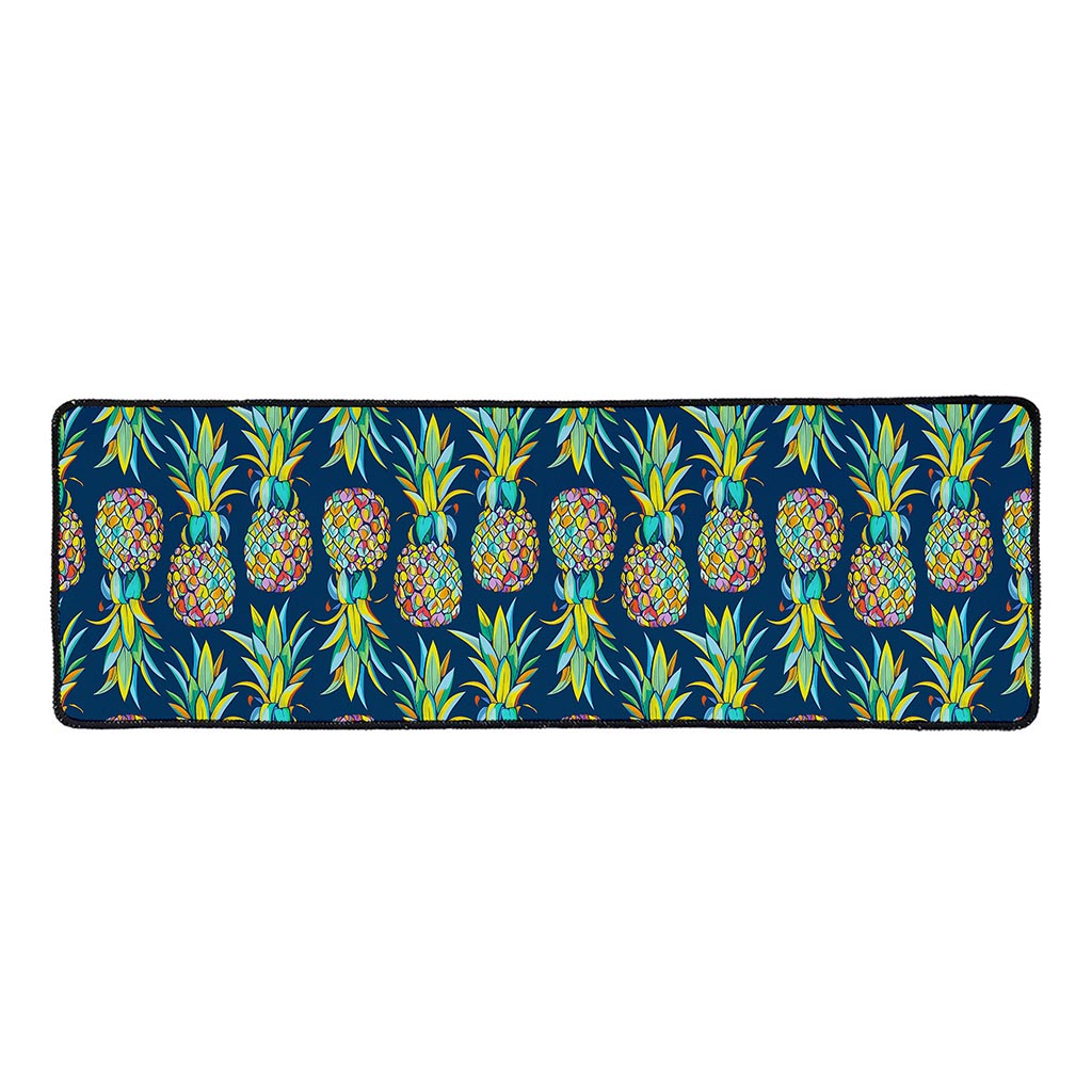 Colorful Pineapple Pattern Print Long Kitchen Mat
