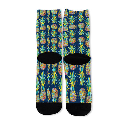 Colorful Pineapple Pattern Print Long Socks