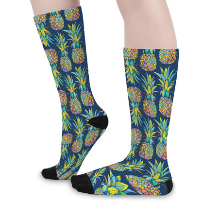 Colorful Pineapple Pattern Print Long Socks