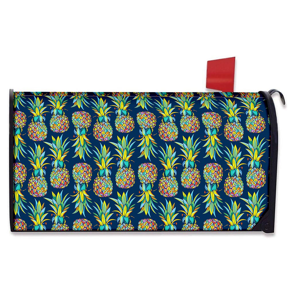 Colorful Pineapple Pattern Print Mailbox Cover