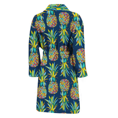 Colorful Pineapple Pattern Print Men's Bathrobe
