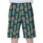 Colorful Pineapple Pattern Print Men's Beach Shorts