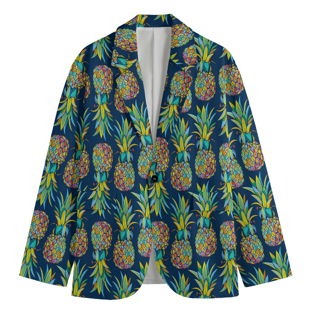 Colorful Pineapple Pattern Print Men's Blazer