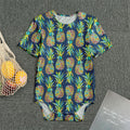 Colorful Pineapple Pattern Print Men's Bodysuit