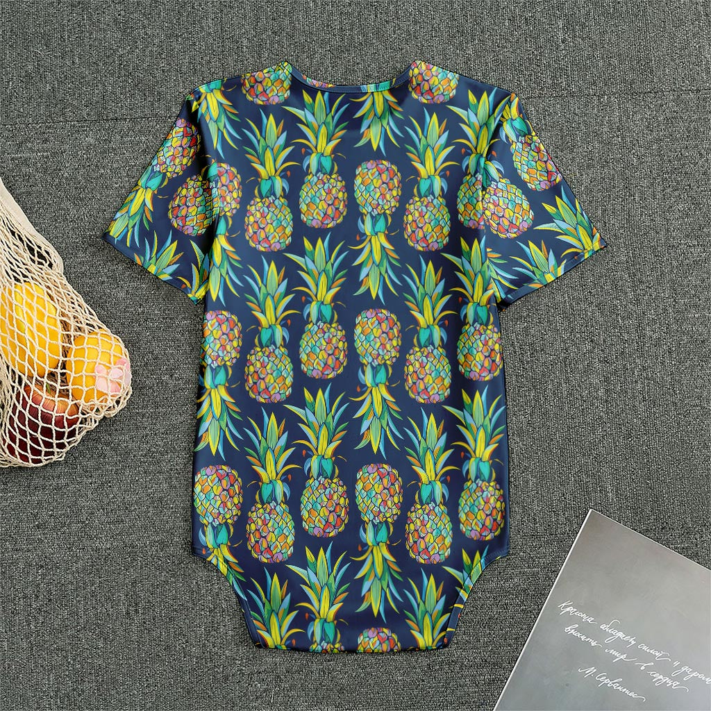 Colorful Pineapple Pattern Print Men's Bodysuit