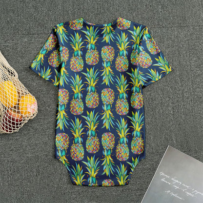 Colorful Pineapple Pattern Print Men's Bodysuit