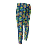 Colorful Pineapple Pattern Print Men's Compression Pants