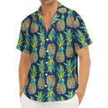 Colorful Pineapple Pattern Print Men's Deep V-Neck Shirt