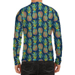 Colorful Pineapple Pattern Print Men's Long Sleeve Rash Guard