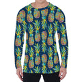 Colorful Pineapple Pattern Print Men's Long Sleeve T-Shirt