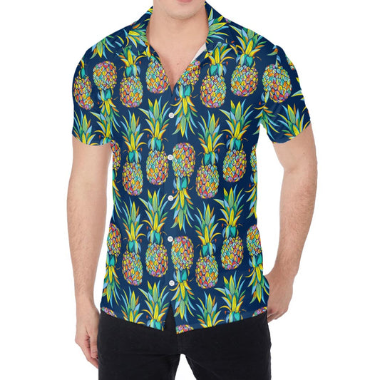 Colorful Pineapple Pattern Print Men's Shirt