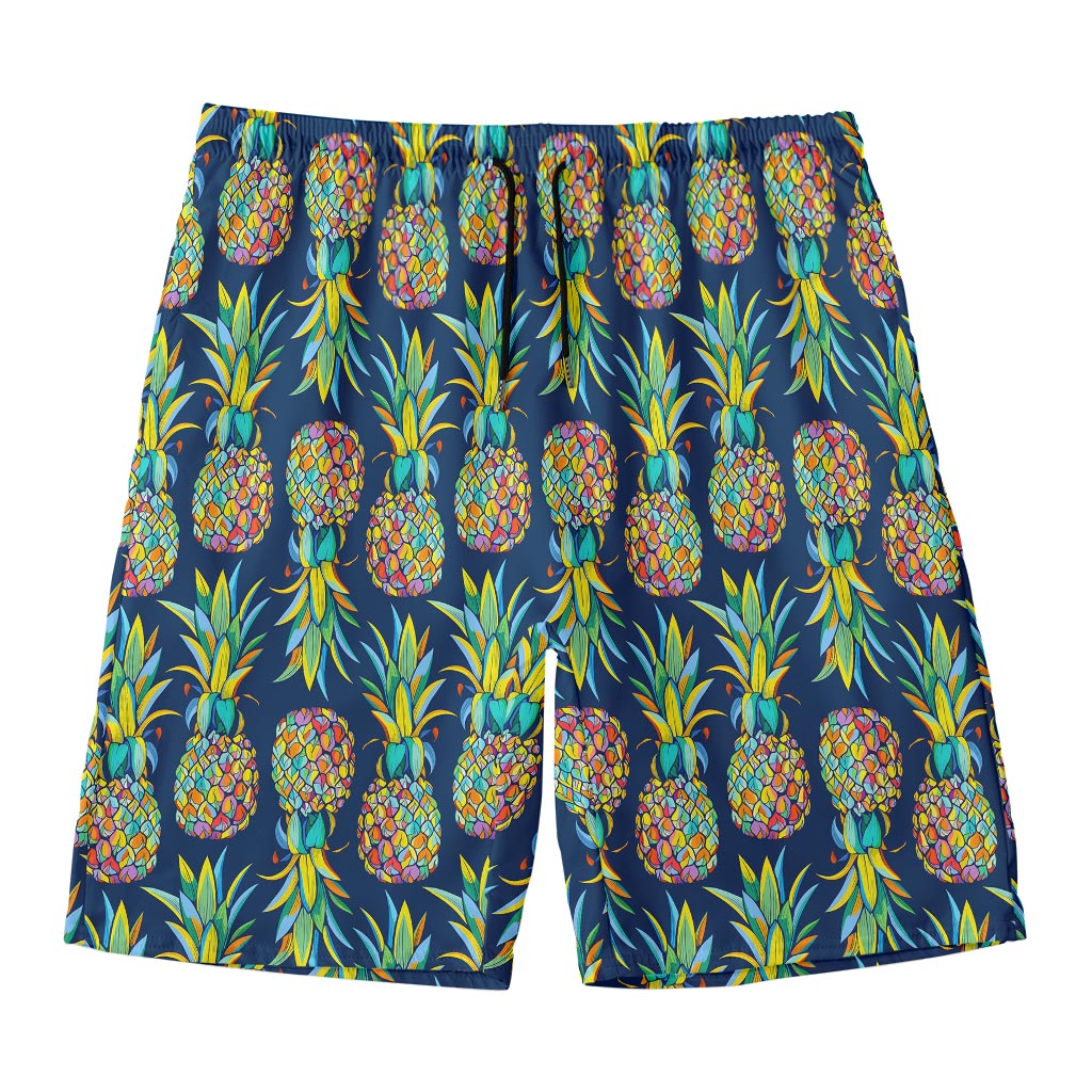 Colorful Pineapple Pattern Print Men's Swim Trunks