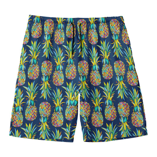 Colorful Pineapple Pattern Print Men's Swim Trunks