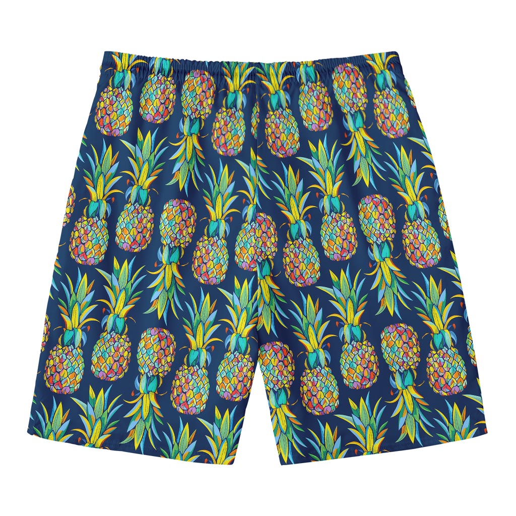 Colorful Pineapple Pattern Print Men's Swim Trunks