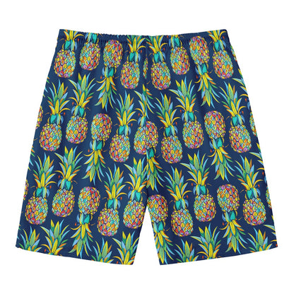 Colorful Pineapple Pattern Print Men's Swim Trunks