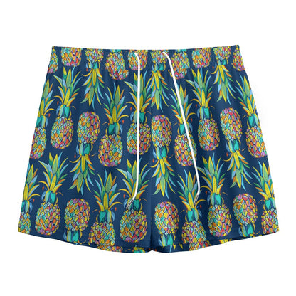 Colorful Pineapple Pattern Print Mesh Shorts