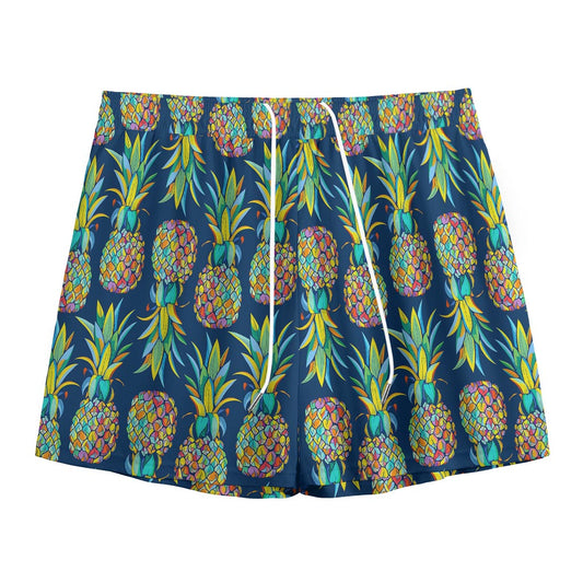 Colorful Pineapple Pattern Print Mesh Shorts