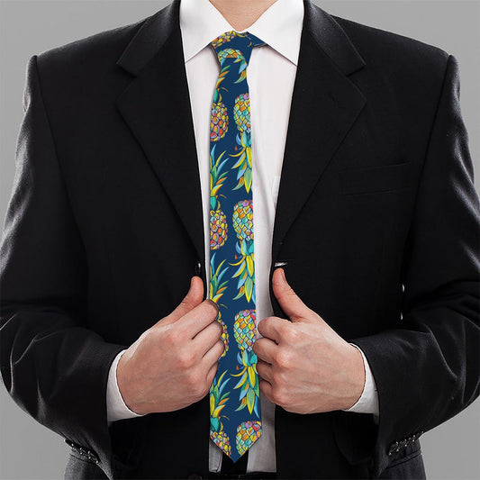 Colorful Pineapple Pattern Print Necktie